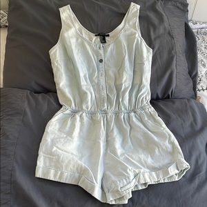 Forever 21 Light-Wash Denim Romper
